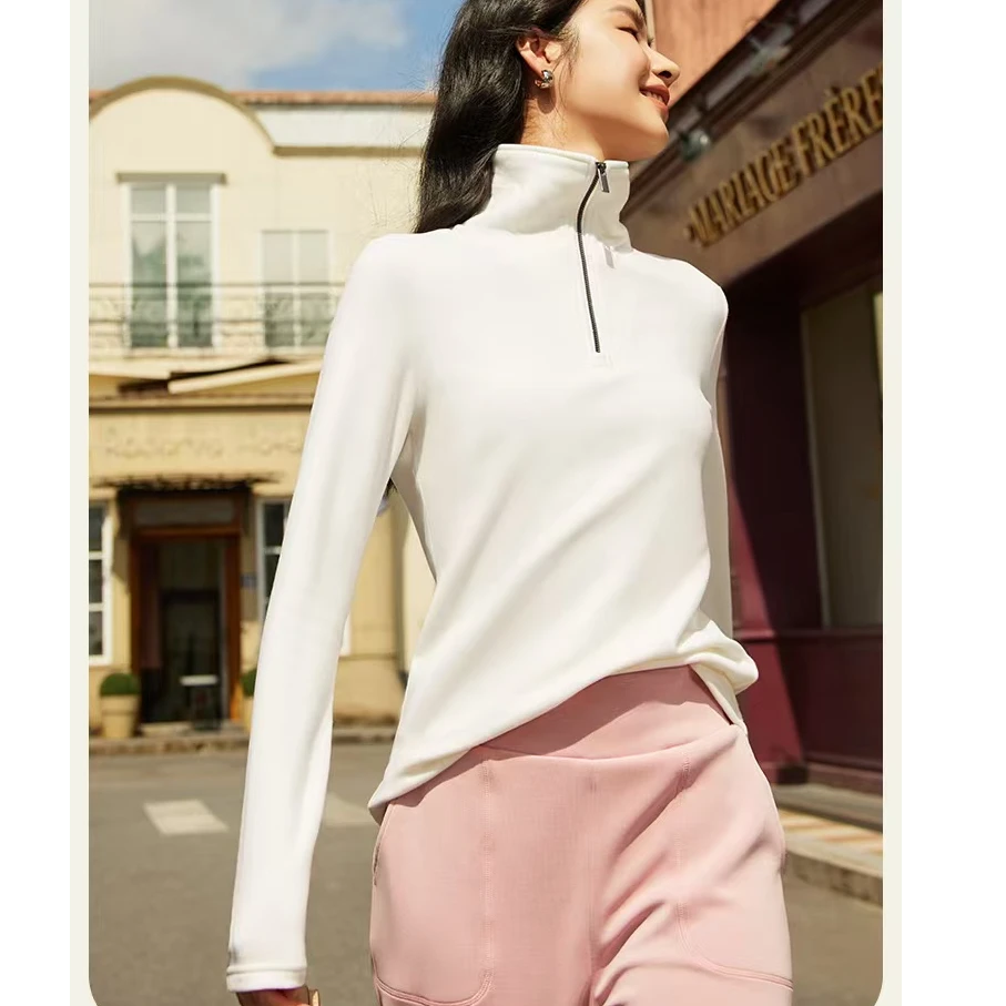 苗姐【赛羊绒】升级德绒女士半拉链套头衫5183-2