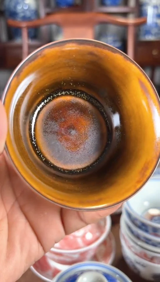 柴窑茶叶末裸烧杯杯