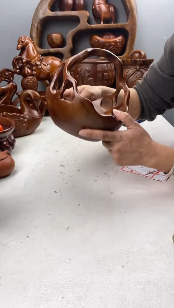 香樟木44香樟木手提篮