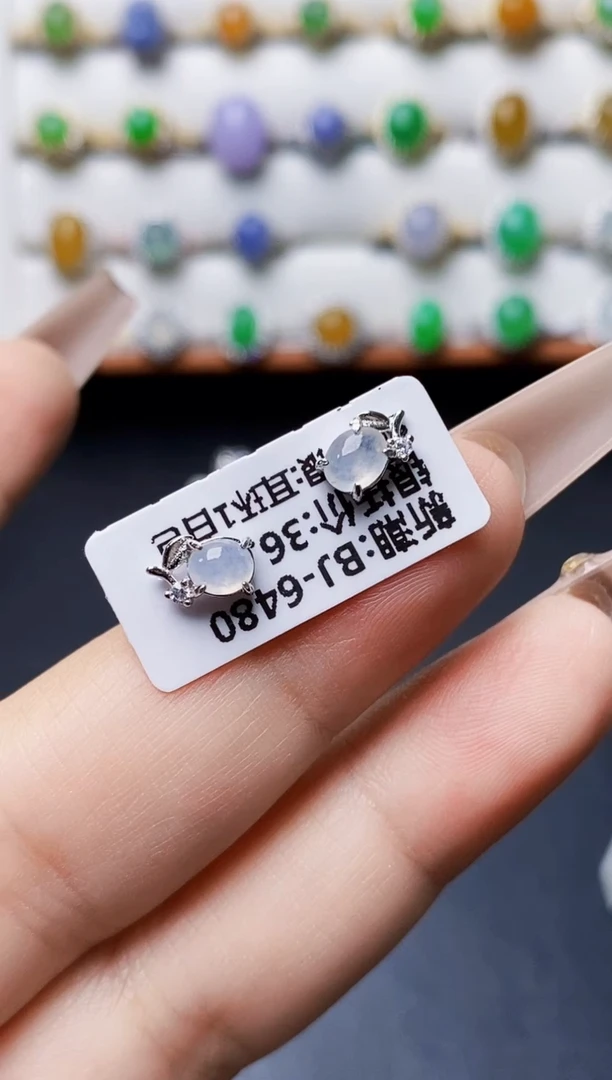 银S925镶嵌戒指翡翠0360