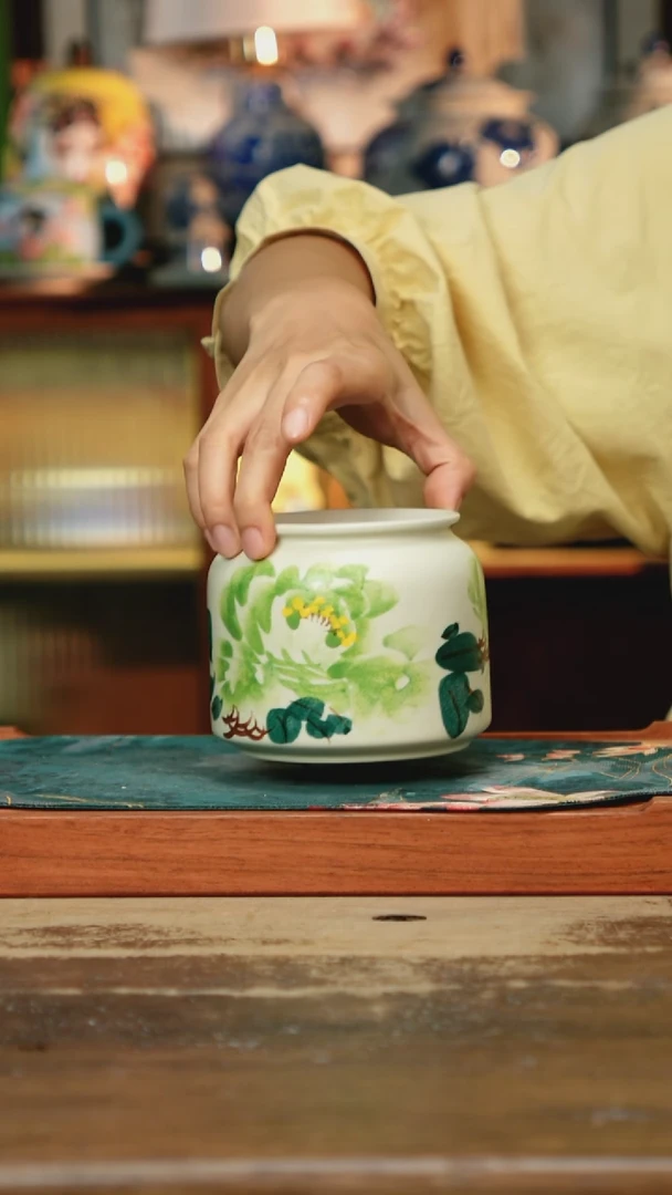 瓷片景德镇纯手工釉下彩精品茶具水杯