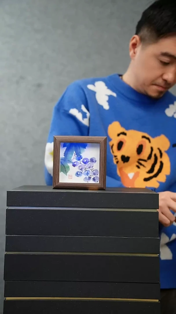 国画10*10不落名绘画带框发货 8953