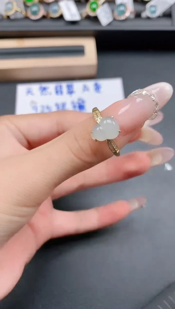 银S925镶嵌戒指翡翠11