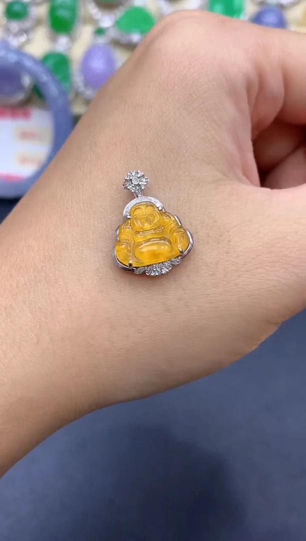 颈饰18K金镶嵌翡翠314-中国好珍宝