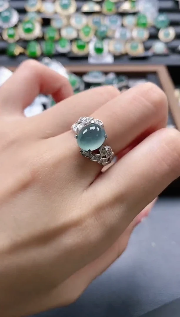 【闪购商品】翡翠戒指银S925镶嵌51511