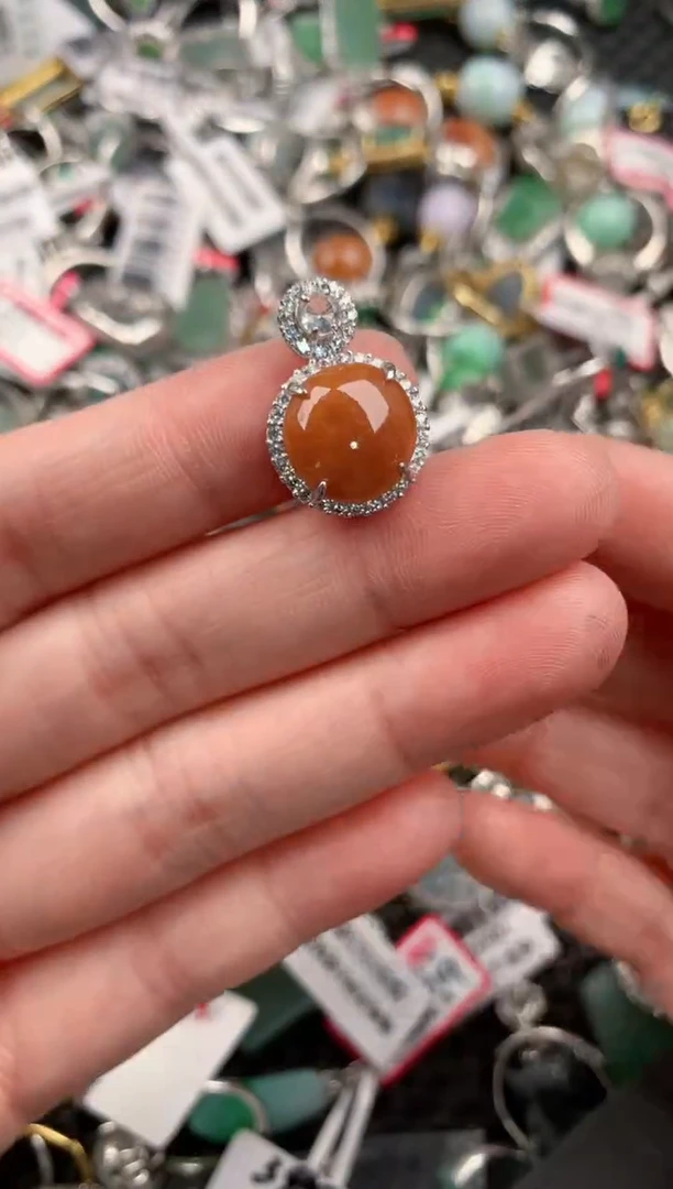 银S925镶嵌戒指翡翠444---7