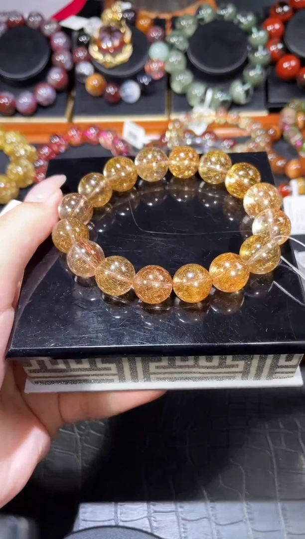 未镶嵌手链水晶13mm老矿铜发晶手链