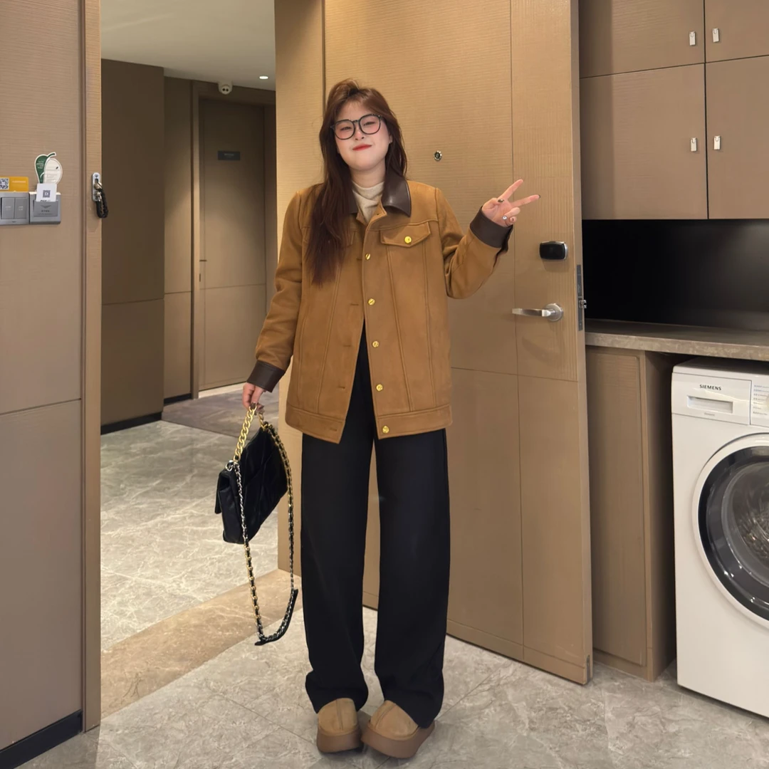 包子&南岛风大码拼接撞色翻领羽绒服女冬季宽松显瘦外套ZYY1322