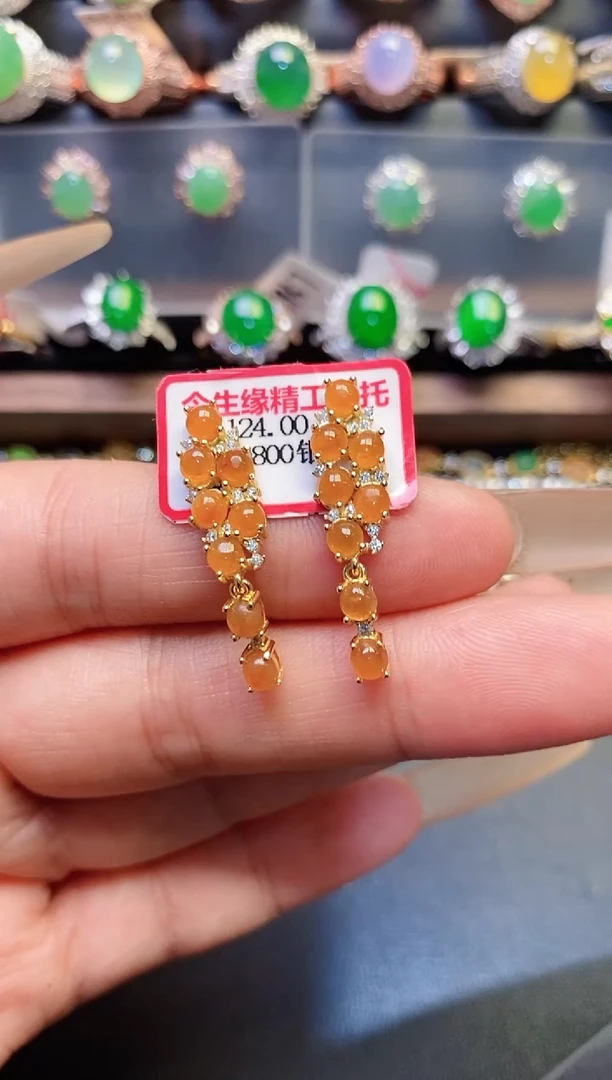 银S925镶嵌戒指翡翠天然