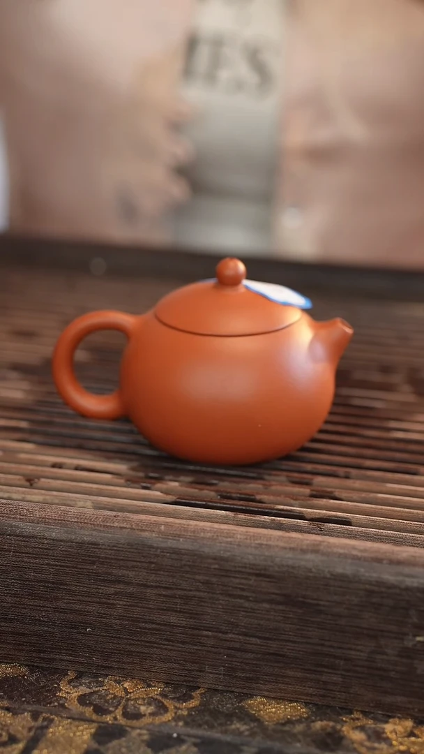 茶壶紫砂西施 朱泥 半手工 110cc 【宽口 】
