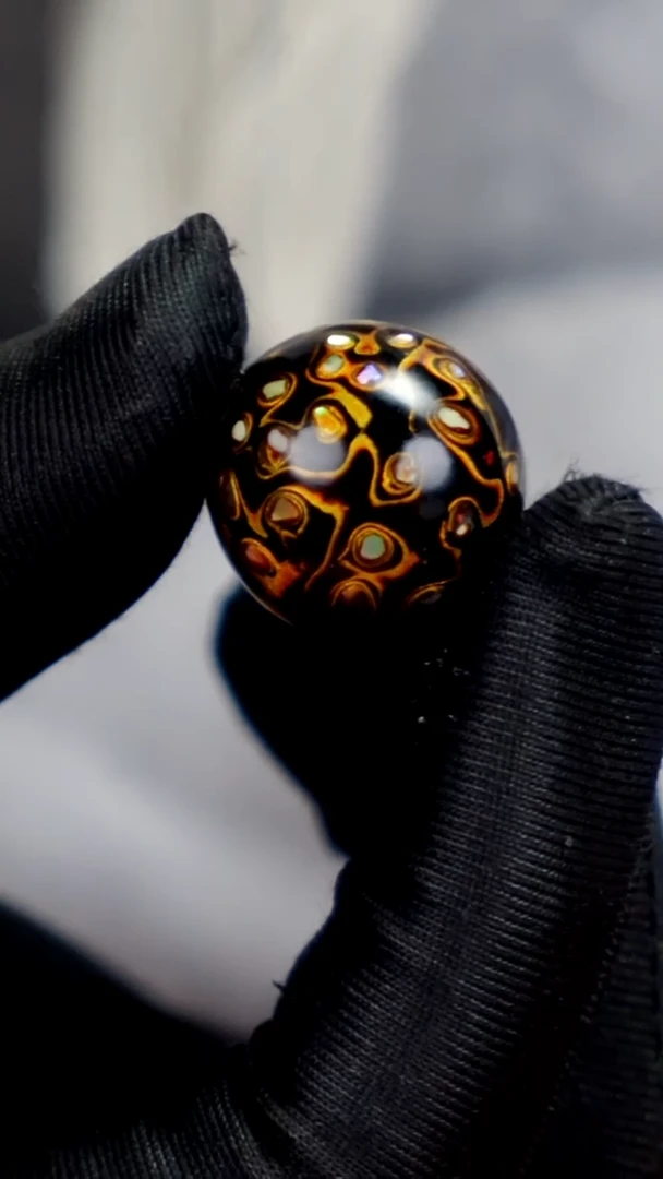 疯子大漆黑金螺钿20mm