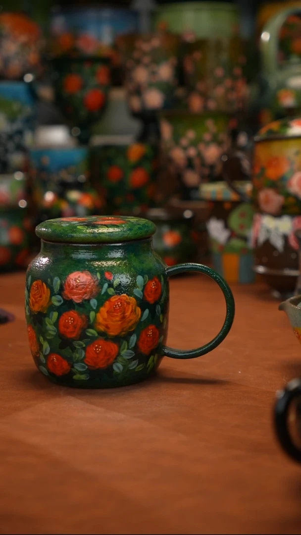 紫砂油画手绘釉下彩