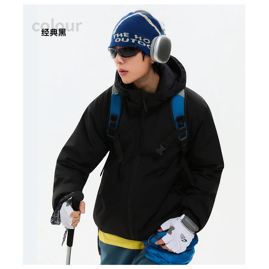 轻量化P棉保暖棉衣户外滑雪服长款美式复古男士立领棉服休闲