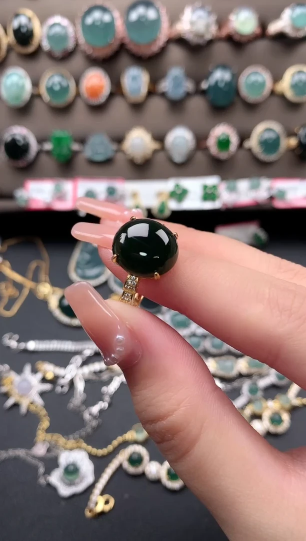 【闪购商品】翡翠戒指银S925镶嵌52154214