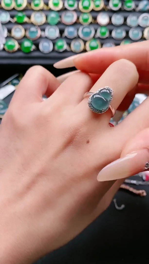【闪购商品】翡翠戒指银S925镶嵌111111