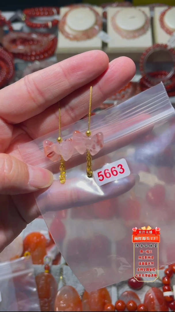 银S925镶嵌南红玛瑙耳饰多样性发其一