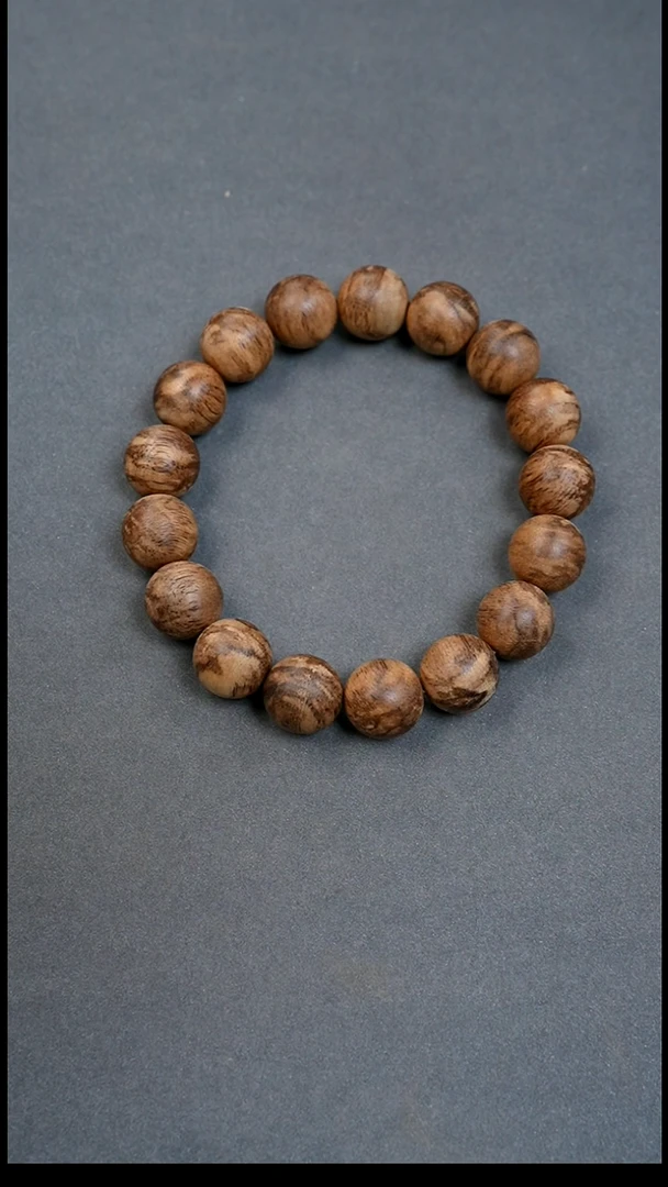 沉香手串12mm柬埔寨鹧鸪斑12.28g