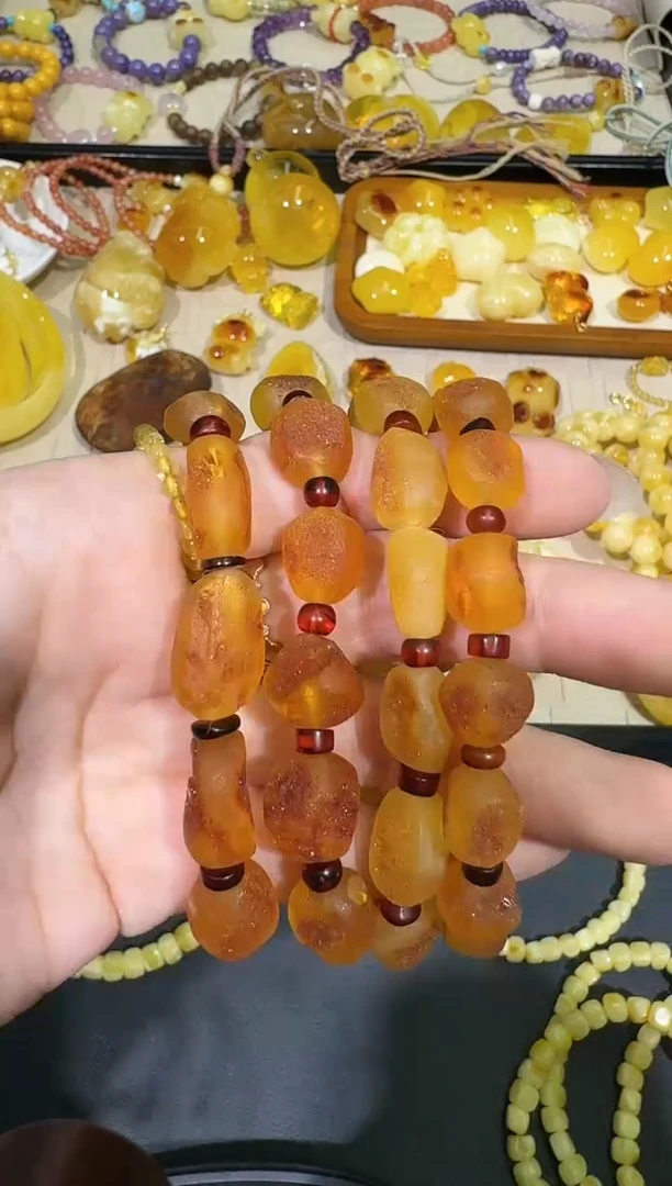 【闪购商品】琥珀手链未镶嵌X0116-1195-75多样性一件