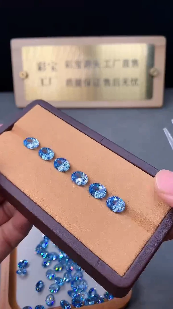 银S925镶嵌戒指海蓝宝石6688