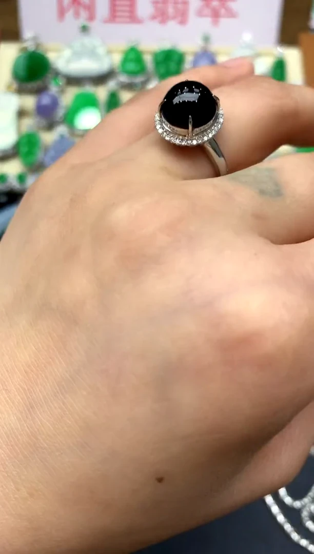 18K金镶嵌戒指翡翠556-中国好珍宝