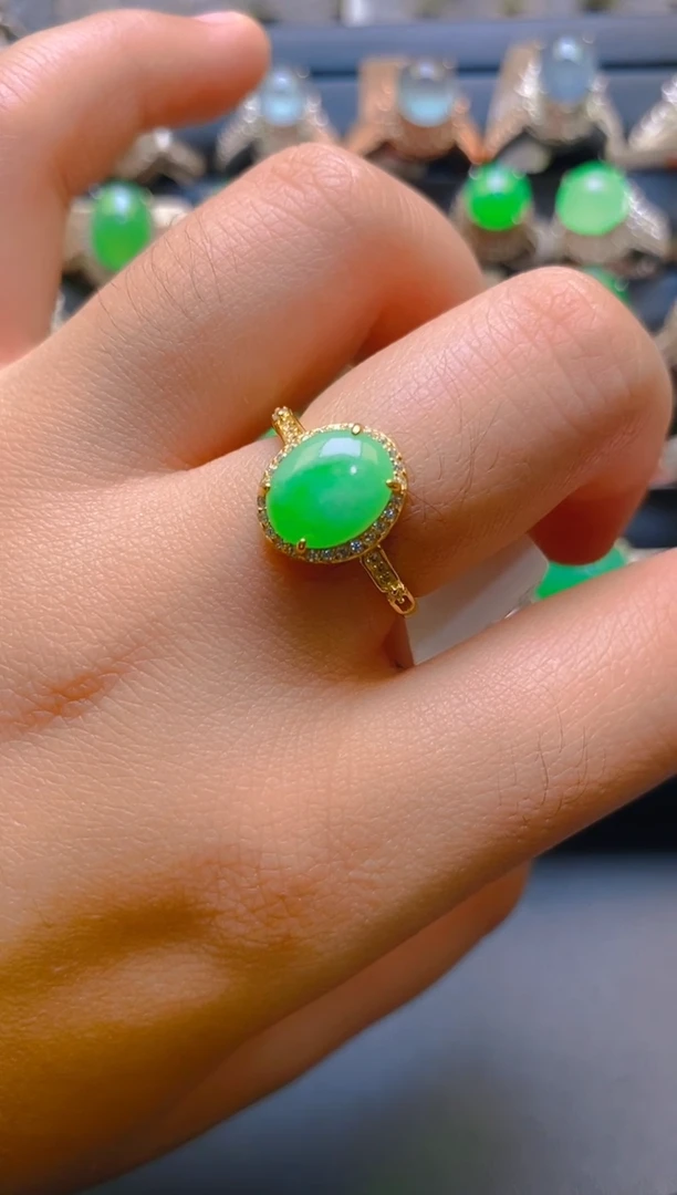 【闪购商品】翡翠耳饰银S925镶嵌天然A货翡翠1