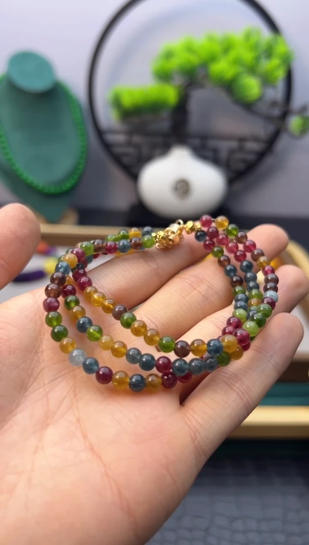 【闪购商品】碧玺手链14K金镶嵌S479