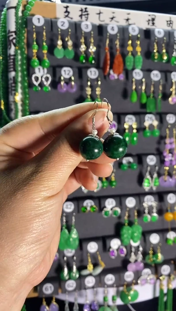 【闪购商品】翡翠耳饰银S925镶嵌02....