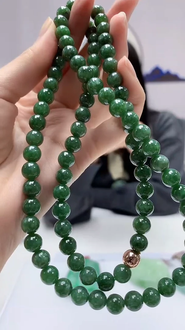 【闪购商品】定制翡翠未镶嵌4852zm-毛货珠链44