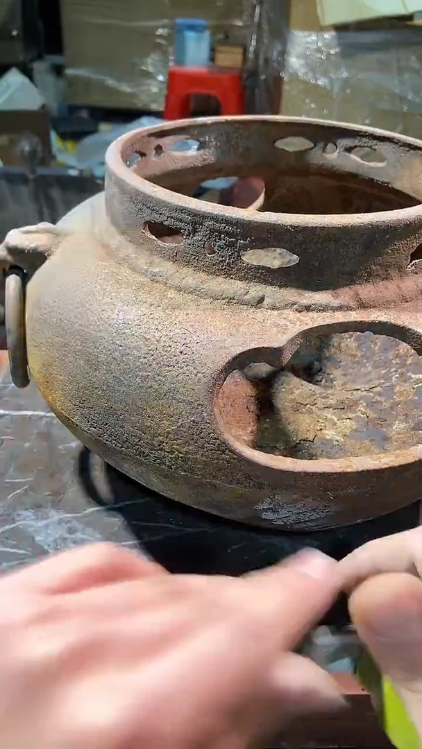 东红中古美术工艺品铜炉