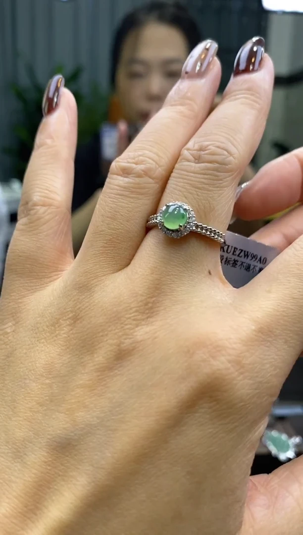 颈饰银S925镶嵌翡翠净货16160