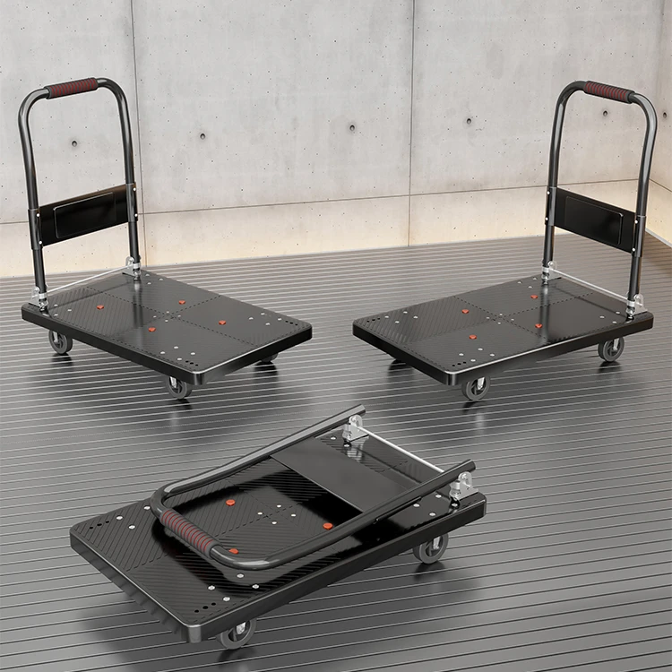 【低价清仓]手推车小推车购物拖车折叠小拉车拉货快递板车平板拖车