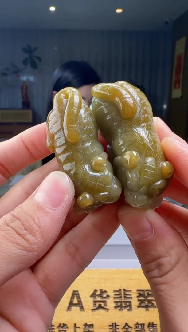 吊坠(不含链)未镶嵌翡翠一对HH@@