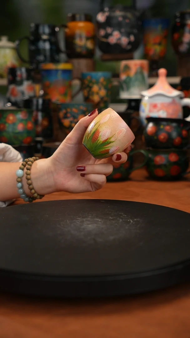 紫砂油画手绘釉下彩