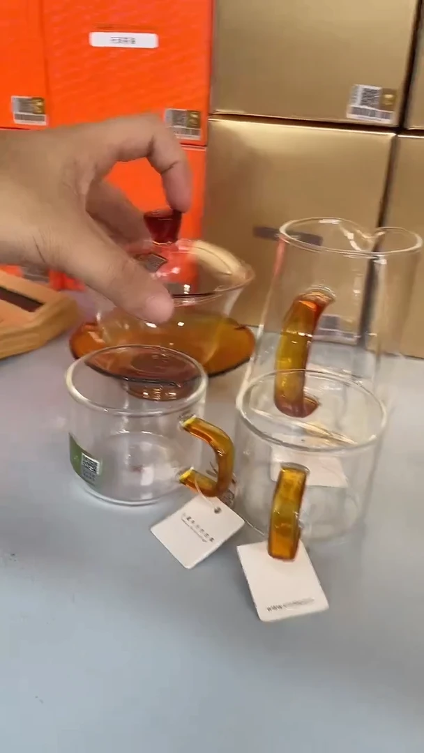 荷叶盖碗/琥珀色+瀚然琥珀色+清禾杯琥珀色