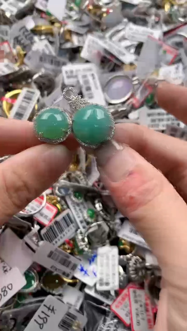 银S925镶嵌戒指翡翠777   7