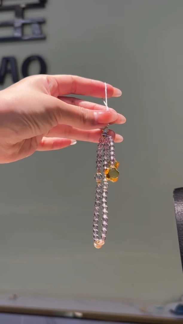 未镶嵌琥珀珠宝奇石波紫星星手机挂