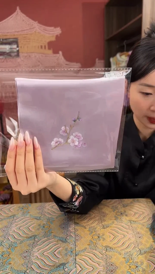 【闪购商品】刺绣苏绣手工刺绣100桑蚕丝方巾
