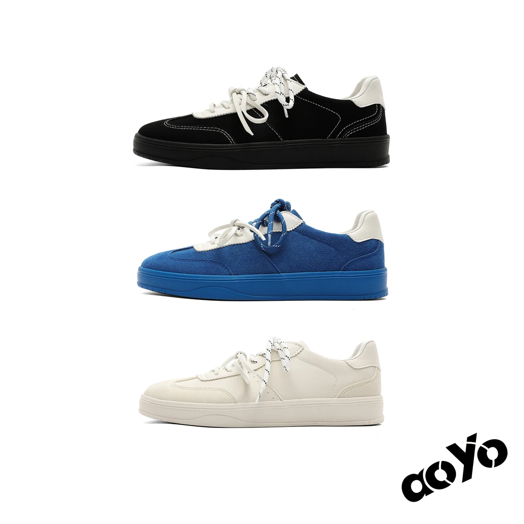 aoyo秋季新款复古百搭德训鞋男 低帮潮流休闲板鞋