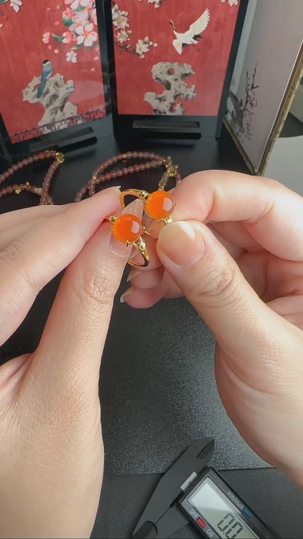 【闪购商品】南红玛瑙戒指银S925镶嵌WY0114068多样性发一