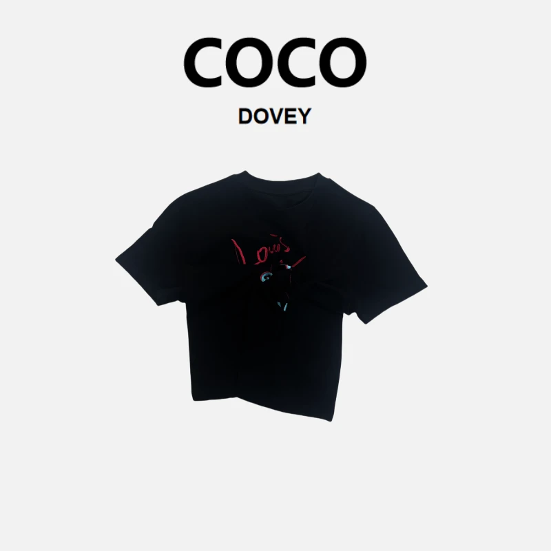 COCODOVEY【跳动音符】显瘦街头潮流百搭时尚圆领短袖T恤7385
