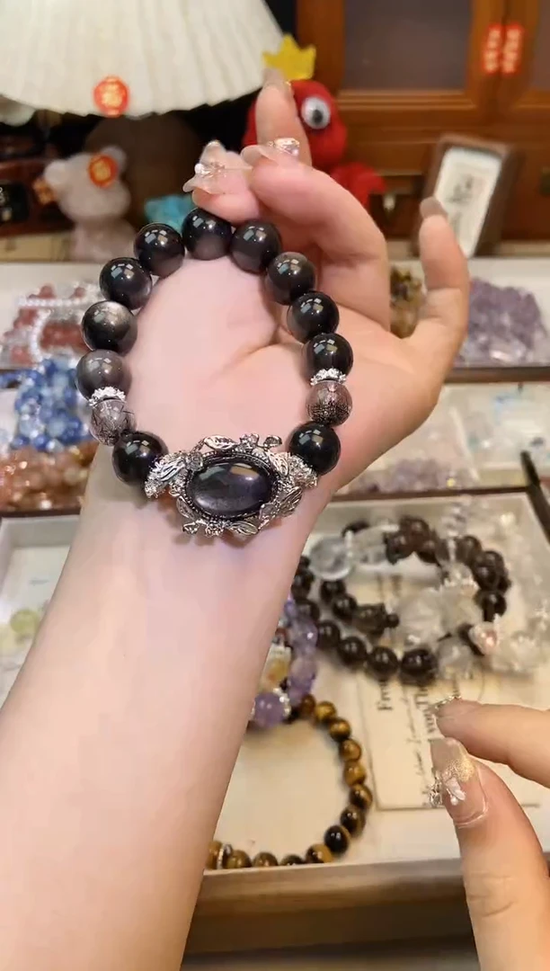 【闪购商品】黑曜岩手饰未镶嵌196手串