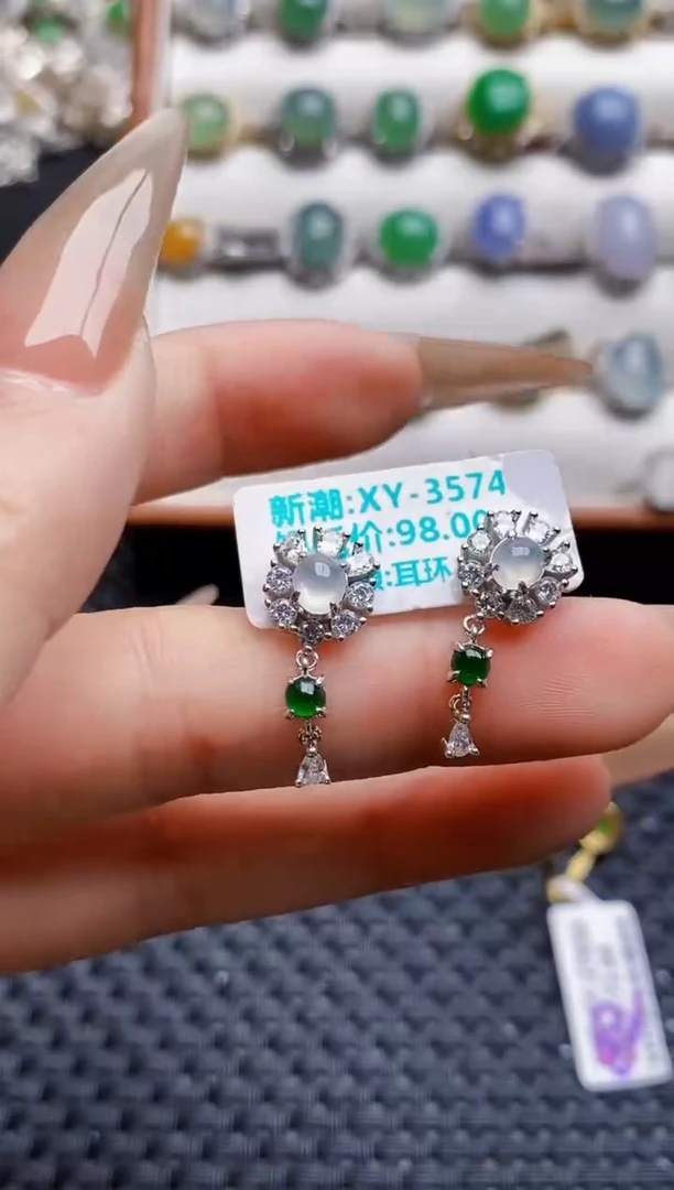 银S925镶嵌戒指翡翠3478