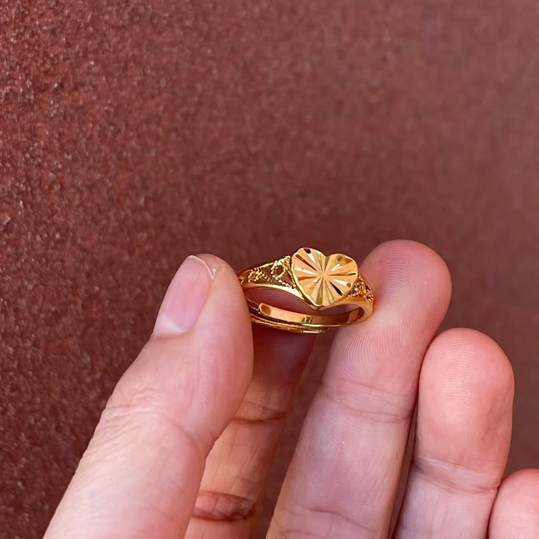 A141-云上爱心车花活口戒指