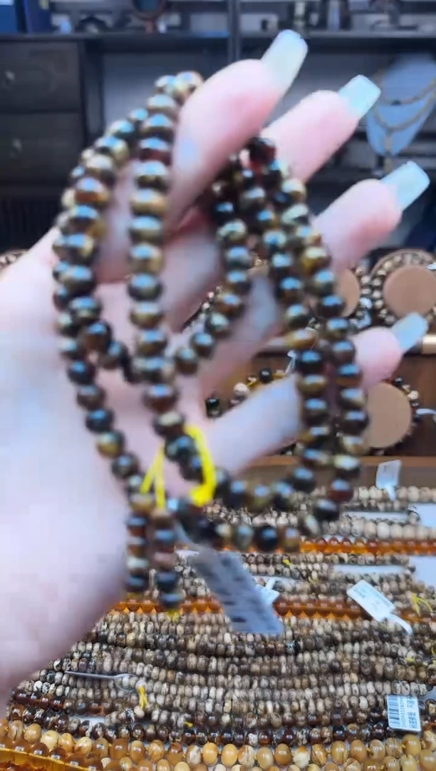 未镶嵌颈饰琥珀琥珀  花珀 108   7MM