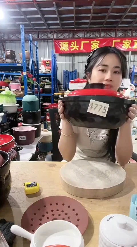 陶4775瑕疵黑锅带盖孤品