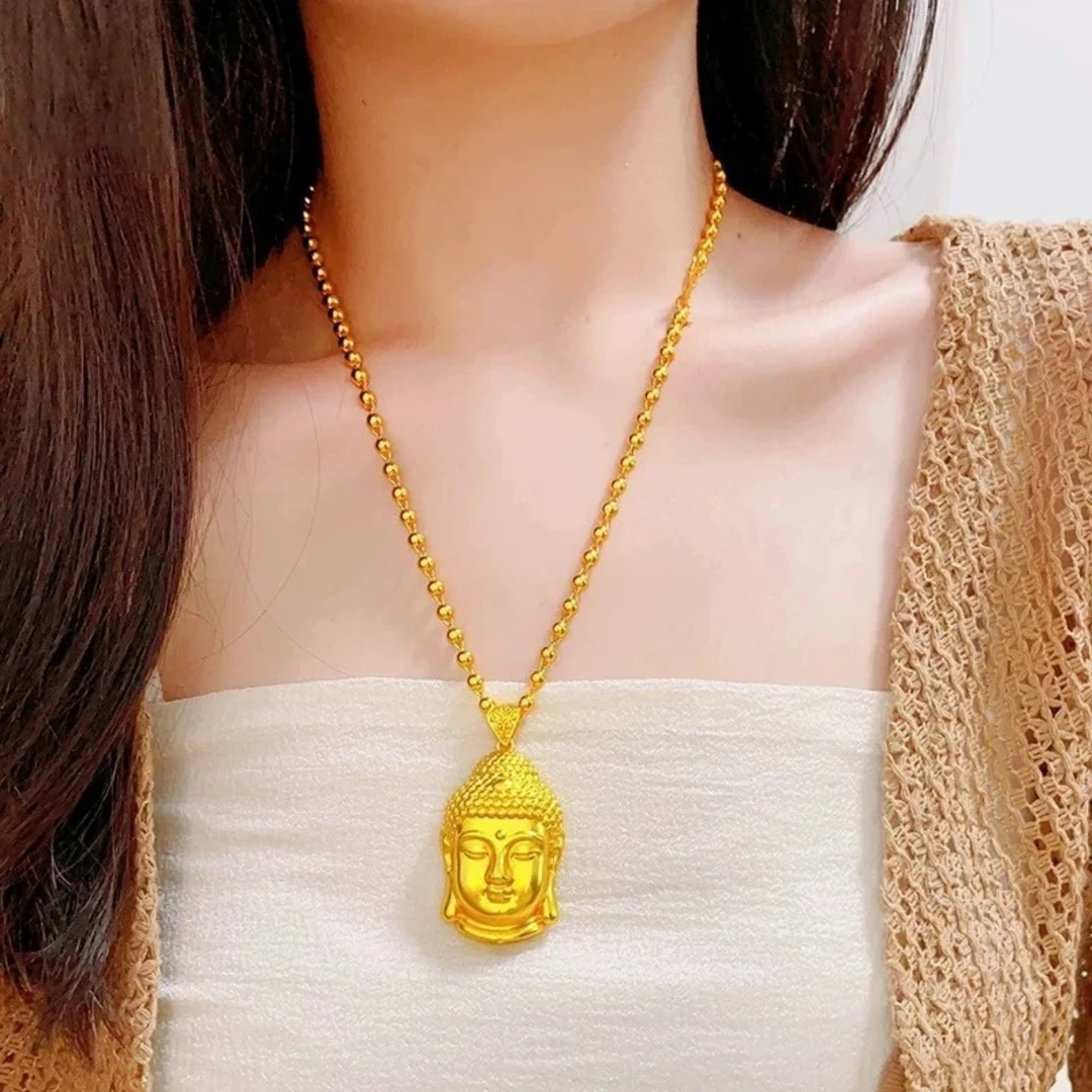 【珠珠链+佛头吊坠】新中式如来佛头项链女款弥勒佛百搭复古锁骨链