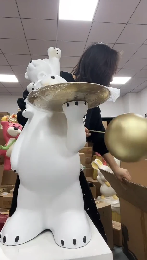 树脂亲子象落地摆件