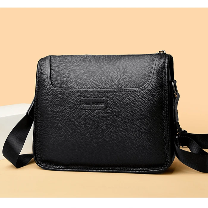 头层牛皮男士斜挎包真皮简约单肩包大容量时尚休闲包横款斜挎包男