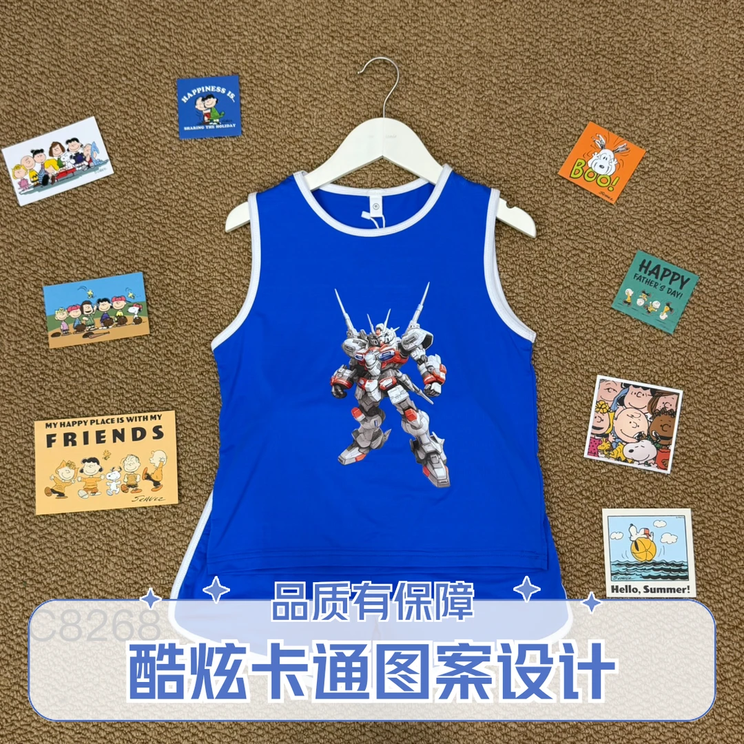 上衣卡通风卡通动漫夏背心个性无袖印花夏季