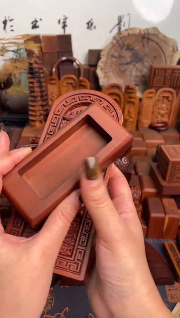 木枣木17公分文昌人物像令牌+底座